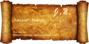 Janzer Manon névjegykártya